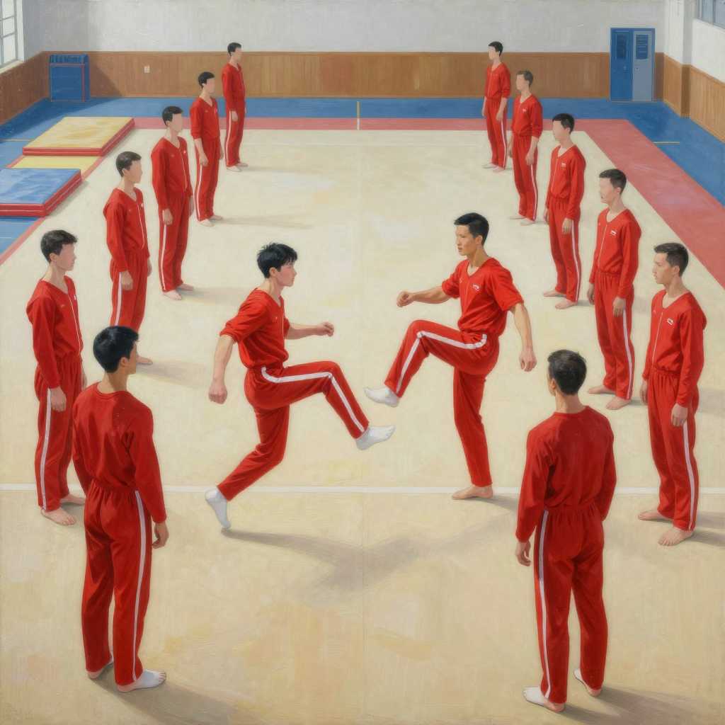 Kick jousting in progress